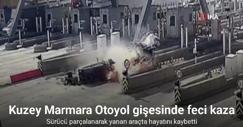 Kuzey Marmara Otoyol gişesinde feci kaza kamerada