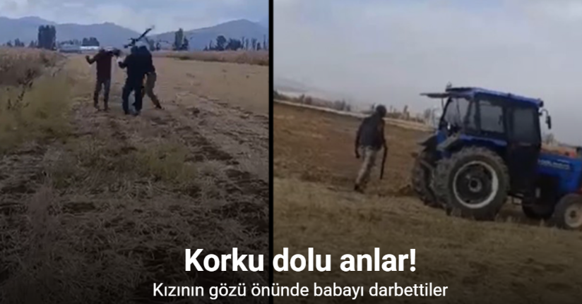 Kızının gözü önünde babayı darbettiler: Olay anı kamerada