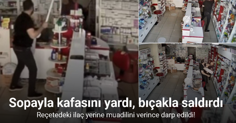 Mersin’de muadil ilaç verdiği için eczacı kalfasının kafasını sopayla yaran saldırgan, cebinden çıkardığı bıçakla üzerine saldırdı