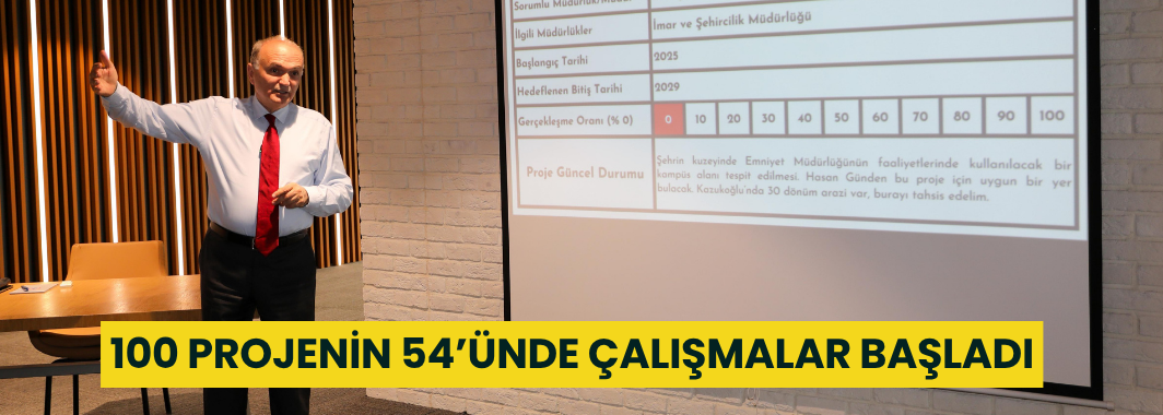 100 Projenin 54’ünde Çalışmalar Başladı