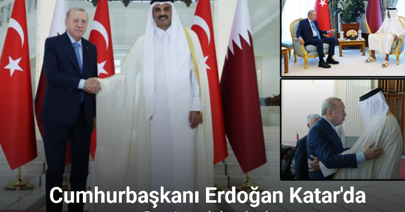 Cumhurbaşkanı Erdoğan, Katar'da resmi törenle karşılandı