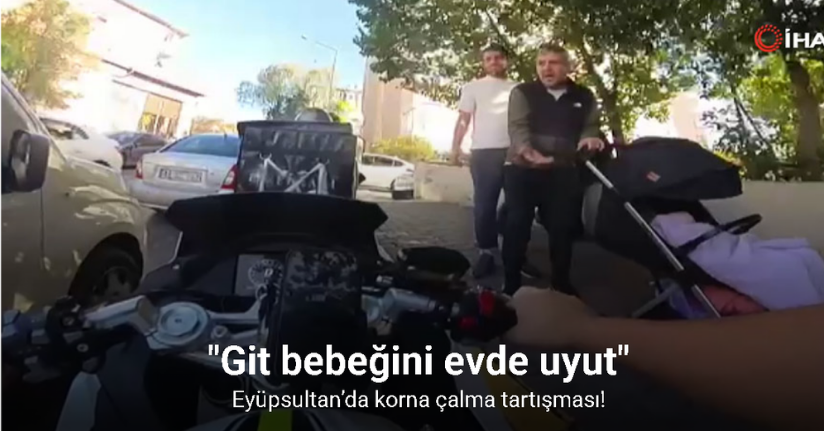 Eyüpsultan’da korna çalma tartışması kamerada