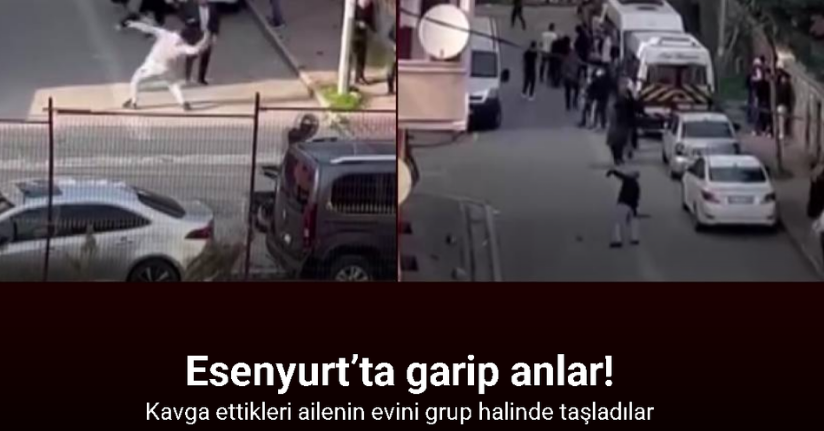 Esenyurt’ta kavga ettikleri ailenin evini taşladılar