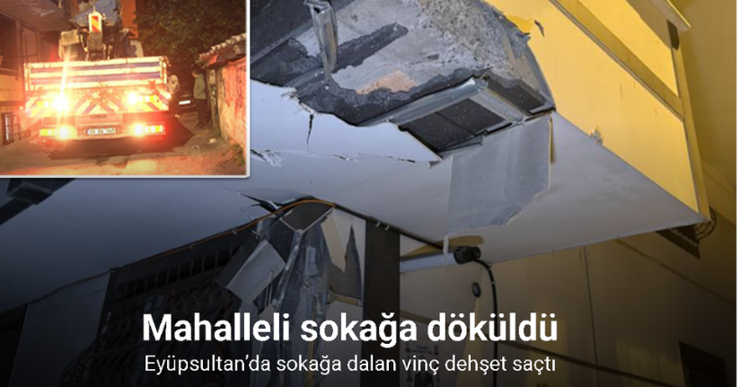 Eyüpsultan’da sokağa dalan vinç dehşet saçtı: Mahalleli sokağa döküldü