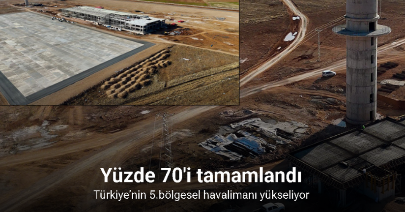 Gümüşhane ve Bayburt’un dünyaya açılacak kapısı olan havalimanı hızla yükseliyor