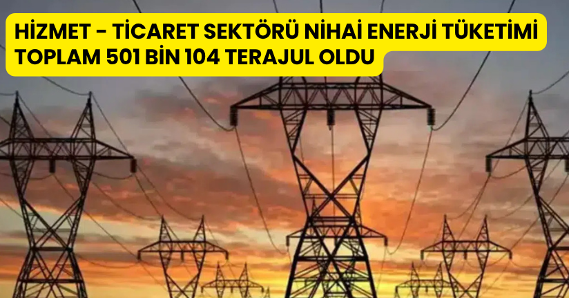 Hizmet - Ticaret sektörü nihai enerji tüketimi toplam 501 bin 104 terajul oldu