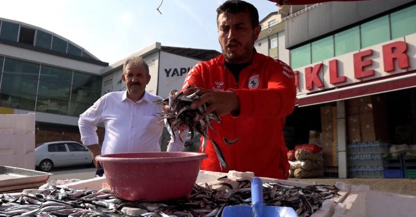 Samsunspor’un başarısını, 75 kasa hamsiyi, kilosunu 25 TL’den satarak kutladı 