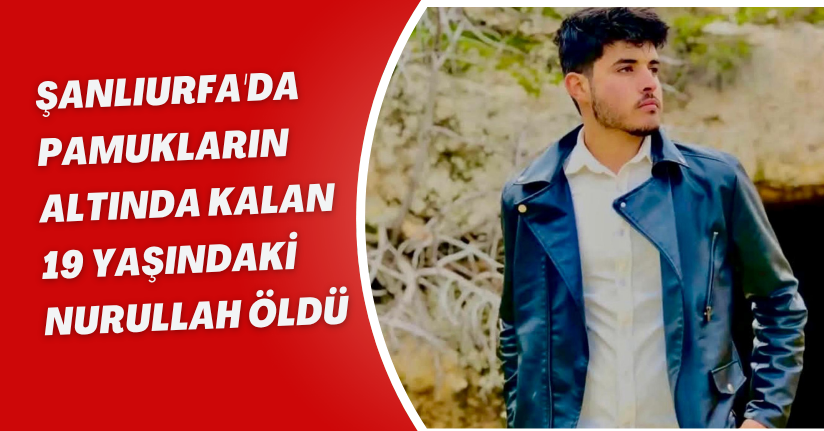 Şanlıurfa'da pamukların altında kalan 19 yaşındaki Nurullah öldü