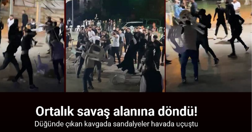 Antalya’da düğünde çıkan kavgada sandalyeler havada uçuştu, ortalık savaş alanına döndü
