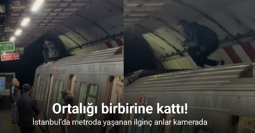 İstanbul’da metroda yaşanan ilginç anlar kamerada