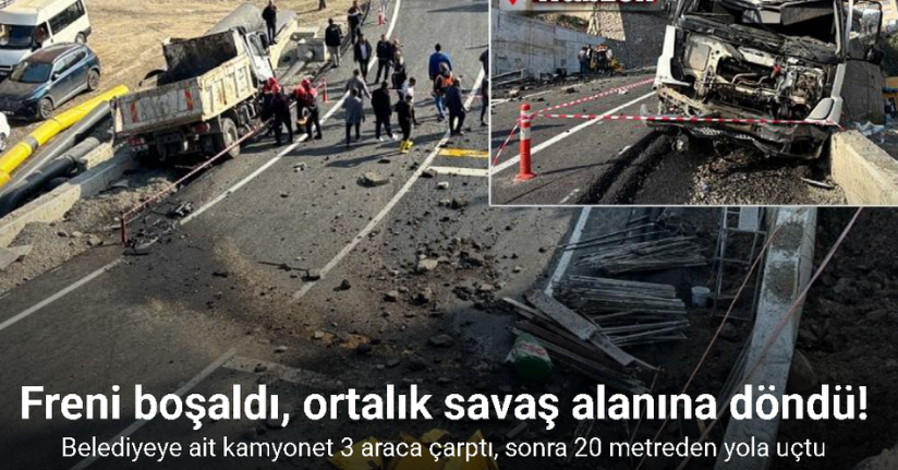 Belediyeye ait kamyonet az kalsın faciaya yol açıyordu