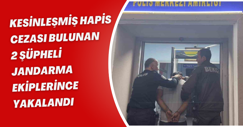 Kesinleşmiş hapis cezası bulunan 2 şüpheli jandarma ekiplerince yakalandı