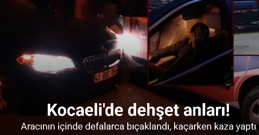 Lüks otomobilin içinde dehşeti yaşadı, kaçarken kaza yaptı