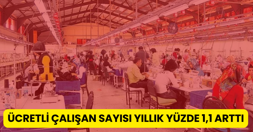 Ücretli çalışan sayısı yıllık yüzde 1,1 arttı