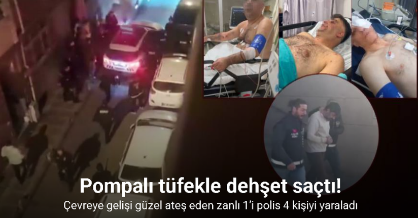 Bayrampaşa’da pompalı tüfekle çevreye ateş eden şahıs, 1’i polis 4 kişiyi yaraladı