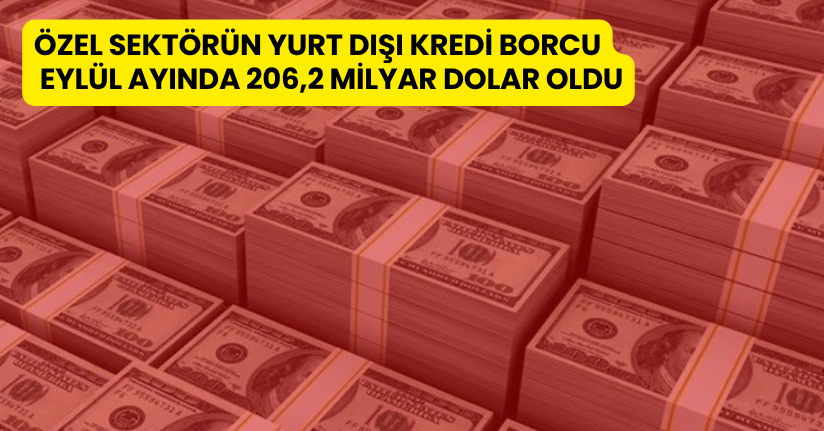 Özel sektörün yurt dışı kredi borcu Eylül ayında 206,2 milyar dolar oldu