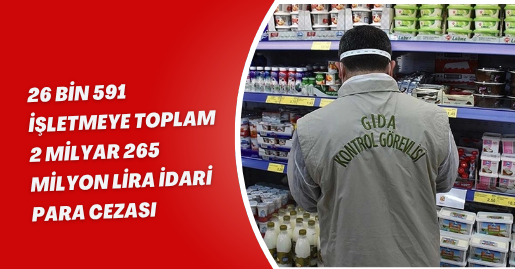 26 bin 591 işletmeye toplam 2 milyar 265 milyon lira idari para cezası