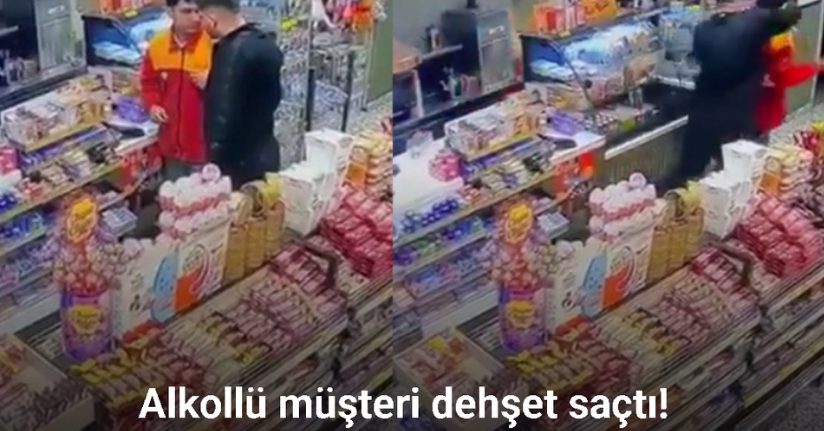 Alkollü müşteri, akaryakıt istasyonu çalışanını böyle darbetti
