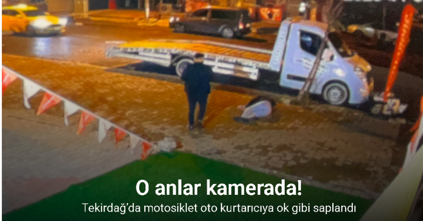 Tekirdağ’da motosiklet oto kurtarıcıya ok gibi saplandı