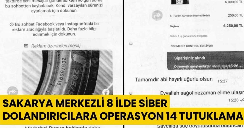 Sakarya merkezli 8 ilde siber dolandırıcılara operasyon: 14 tutuklamaSakarya merkezli 8 ilde siber dolandırıcılara operasyon: 14 tutuklama