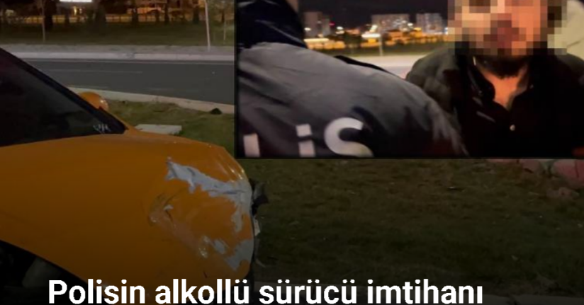 Kaza yapan alkollü sürücü,