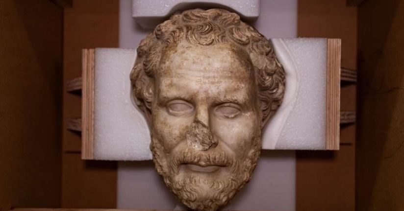 Boubon’un Kayıp İmparatoru, Mermer Demosthenes Başı ve düver pişmiş toprak levhaları Türkiye’ye dönüyor