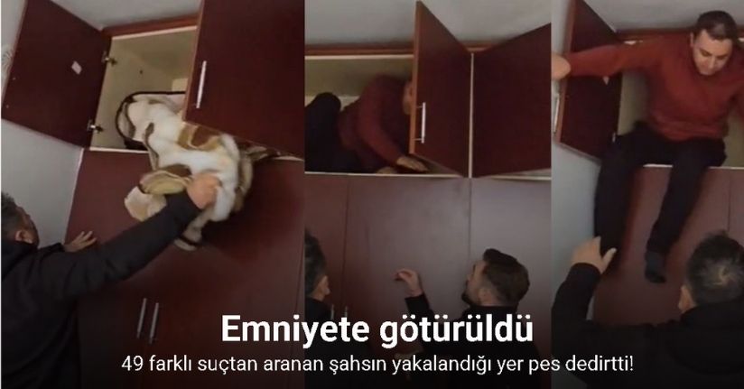 Aranan şahsın yakalandığı yer pes dedirtti