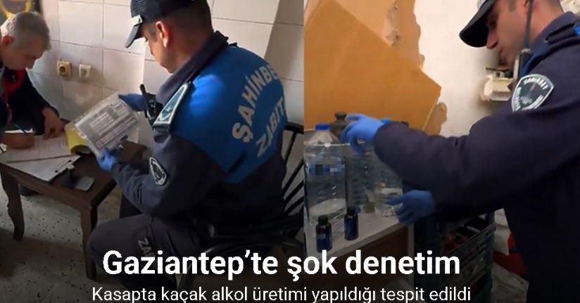 Gaziantep’te şok denetim: Kasapta kaçak alkol üretimi yapıldığı tespit edildi