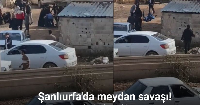 Şanlıurfa’da meydan savaşına dönen kavgada 1 kişinin silahla vurulma anı kamerada