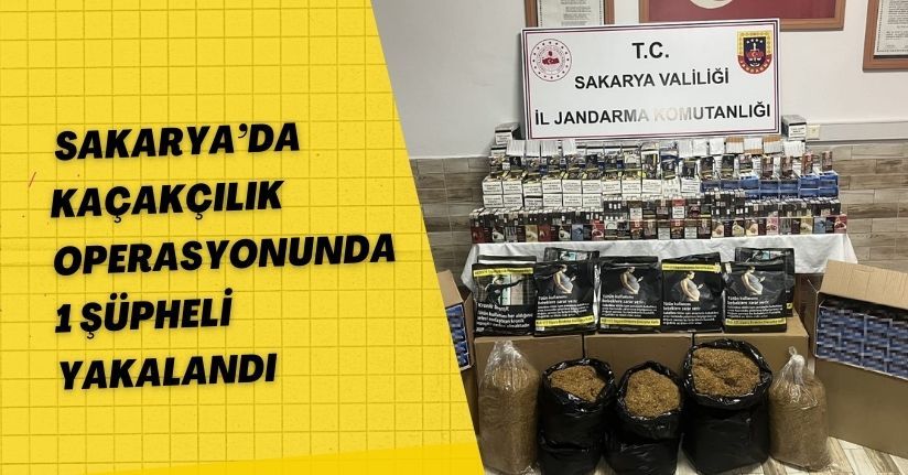 Sakarya’da kaçakçılık operasyonunda 1 şüpheli yakalandı