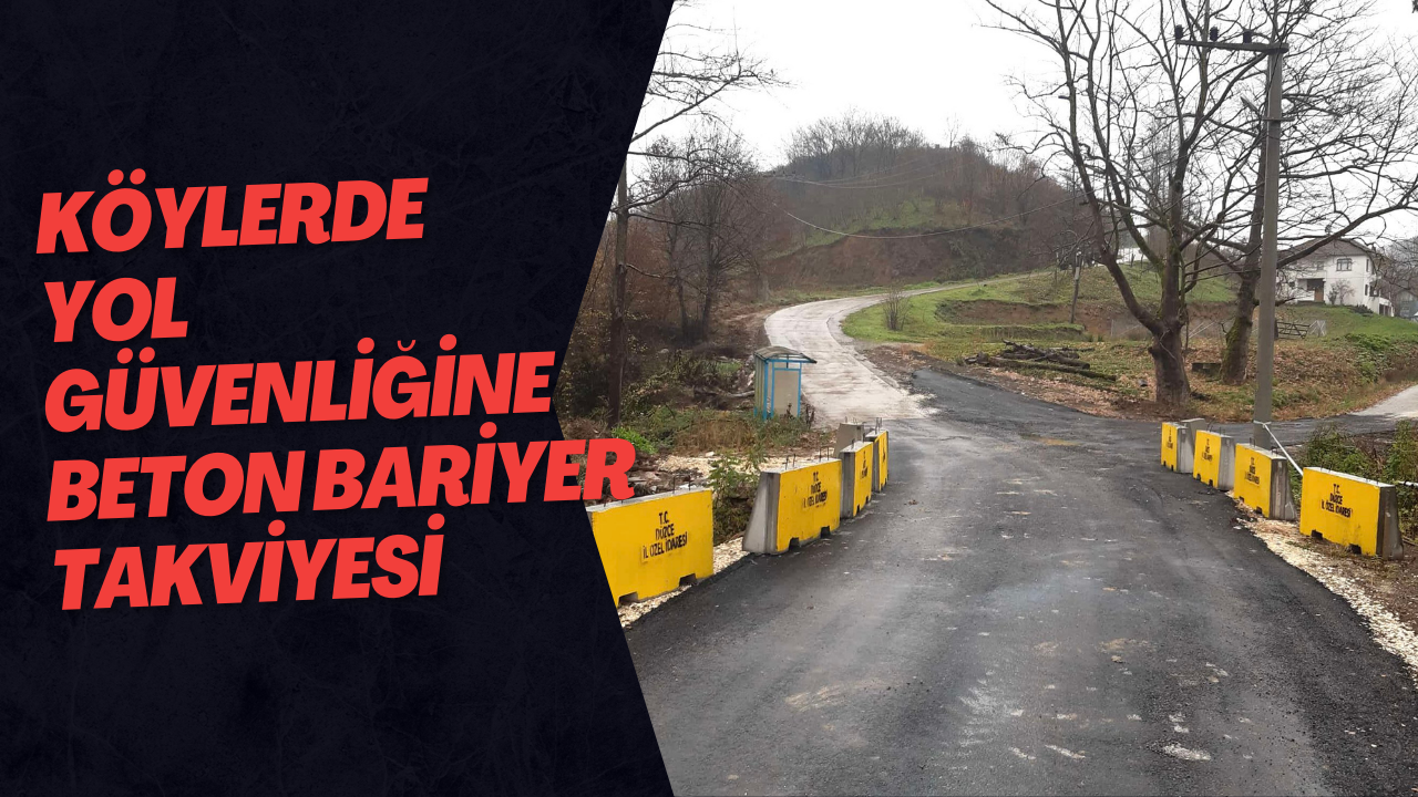 Köylerde Yol Güvenliğine Beton Bariyer Takviyesi