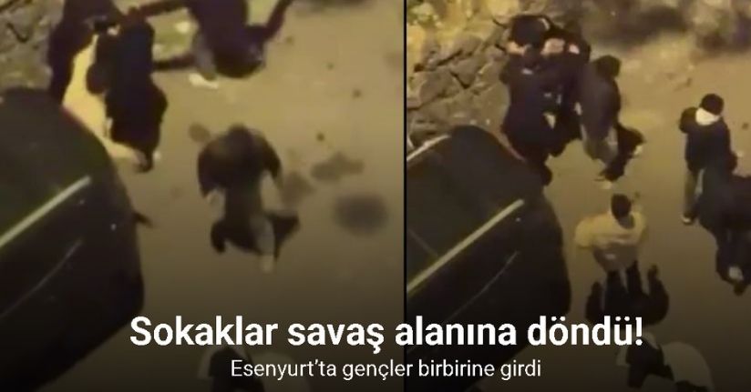 Esenyurt’ta gençler birbirine girdi, sokaklar savaş alanına döndü