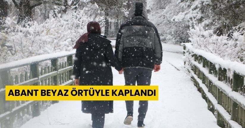 Abant, beyaz örtüyle kaplandı
