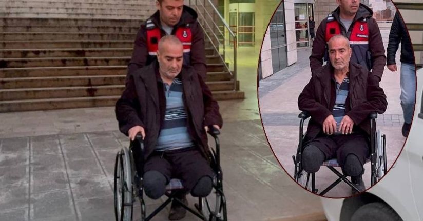 Uyuşturucu ticaretinden 11 yıl ceza yedi, ayakları olmayan hükümlü tekerlekli sandalyeyle cezaevine götürüldü