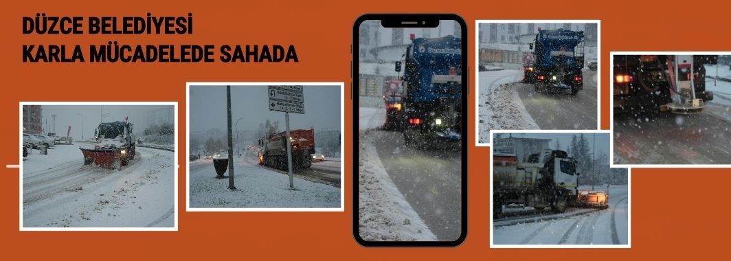 Düzce Belediyesi Karla Mücadelede Sahada