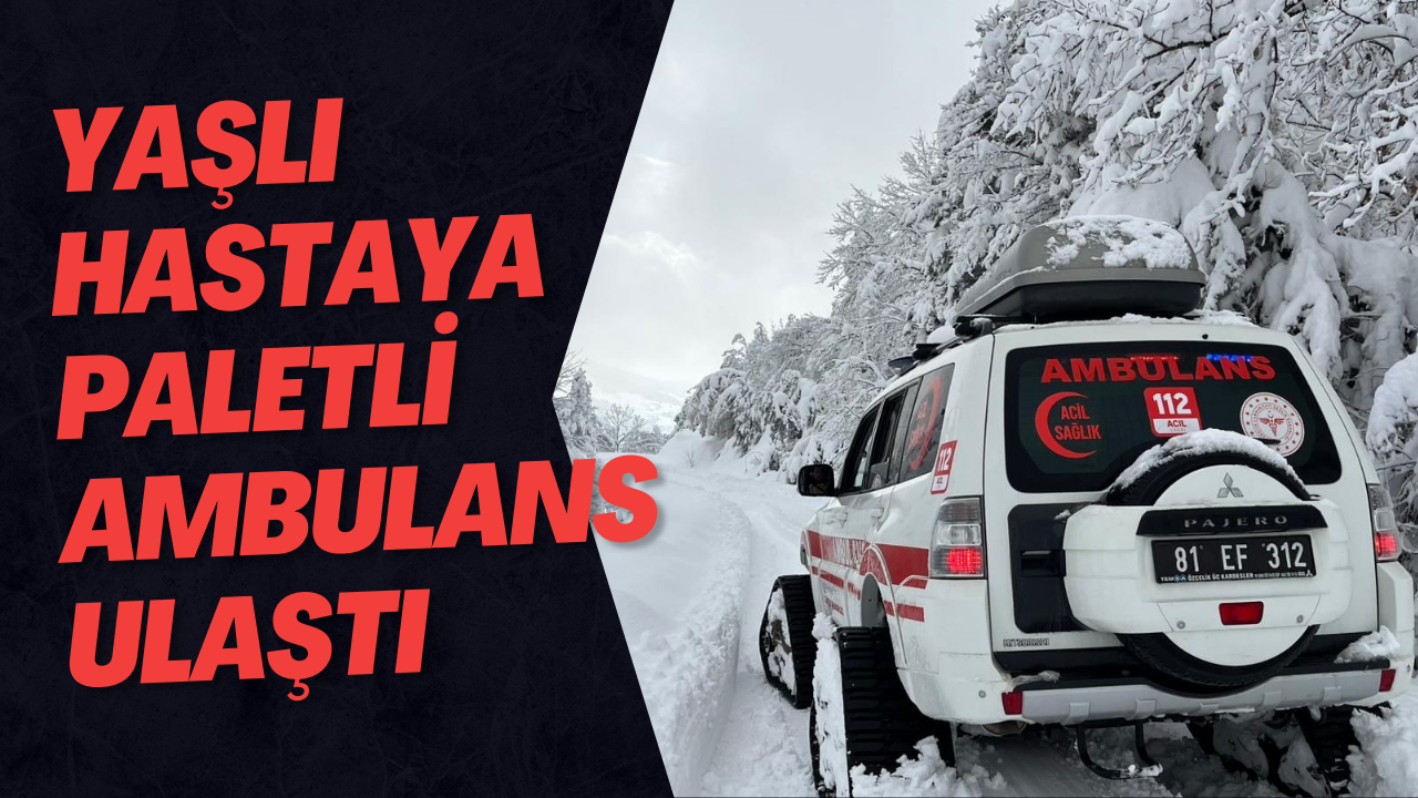 Düzce'de Yaşlı Hastaya Paletli Ambulans Ulaştı