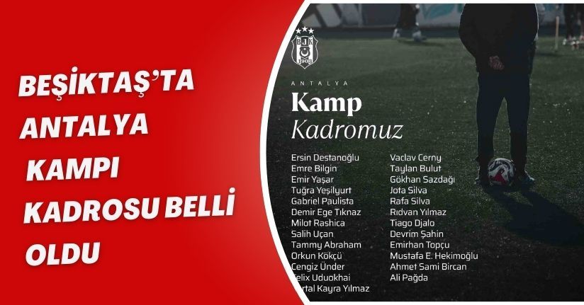 Beşiktaş’ta Antalya kampı kadrosu belli oldu