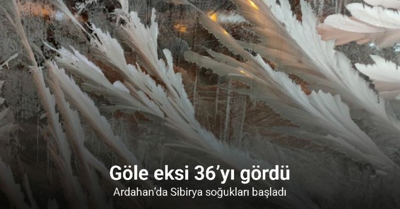 Ardahan’da Sibirya soğukları başladı, Göle eksi 36’yı gördü