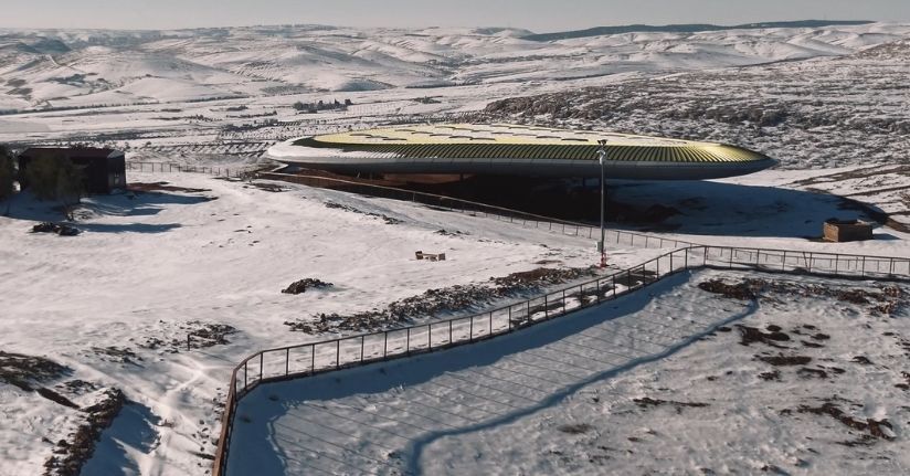 Göbeklitepe'de kar yağışı sonrası manzara dronla görüntülendi