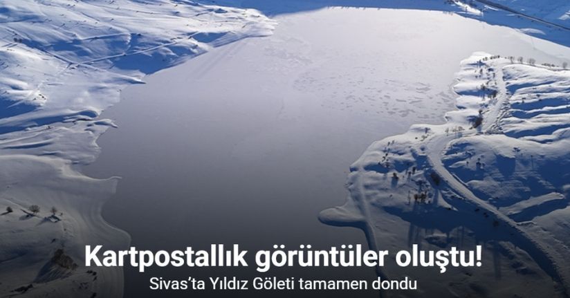 Yıldız Göleti tamamen dondu, ortaya kartpostallık görüntüler çıktı