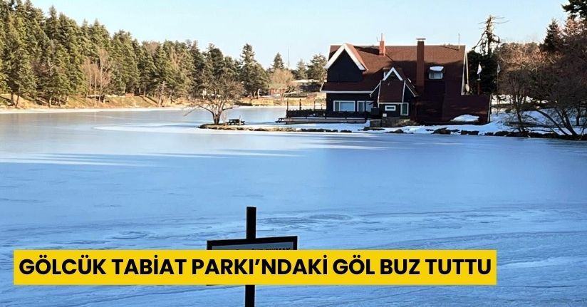 Gölcük Tabiat Parkı’ndaki göl buz tuttu