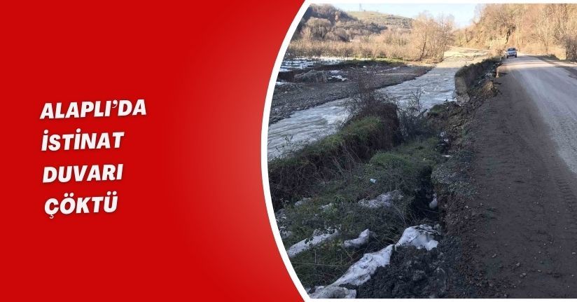 Alaplı’da istinat duvarı çöktü
