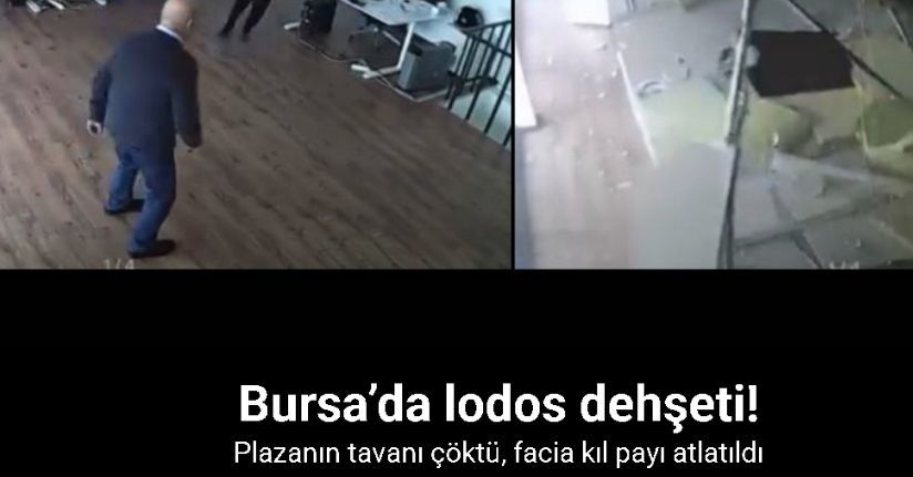Bursa’da lodos dehşeti: Plazanın tavanı çöktü, facia kıl payı atlatıldı