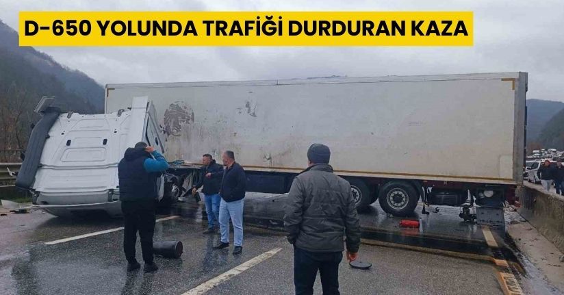D-650 yolunda trafiği durduran kaza
