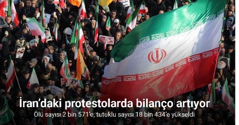 İran’daki protestolarda ölü sayısı 2 bin 571’e, tutuklu sayısı 18 bin 434’e yükseldi
