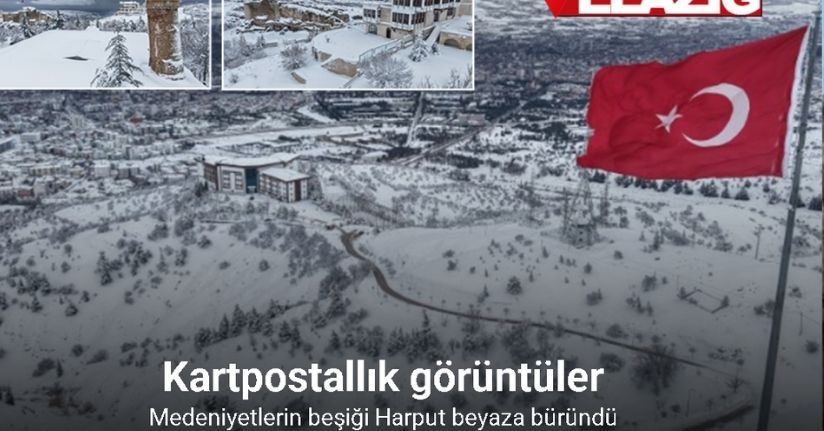 Medeniyetlerin beşiği Harput beyaza büründü, kartpostallık görüntüler oluştu