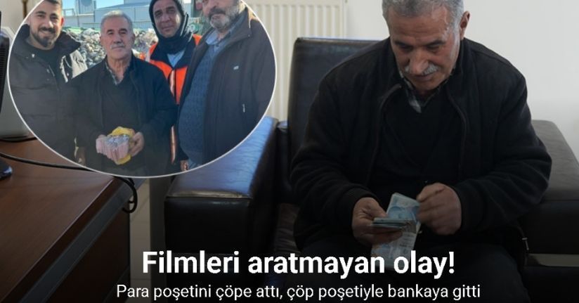 Para poşetini çöpe attı, çöp poşetiyle bankaya gitti