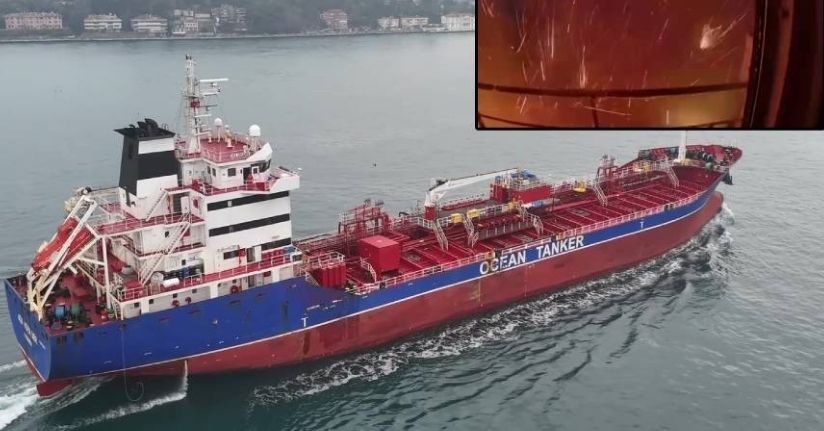 Odessa'da Rusya'nın saldırısında Türk gemisinin isabet aldığı anlara ilişkin görüntüler ortaya çıktı