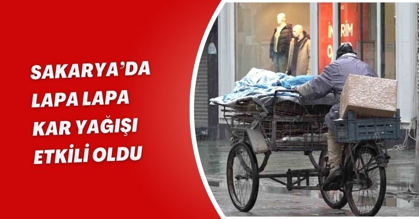 Sakarya’da lapa lapa kar yağışı etkili oldu
