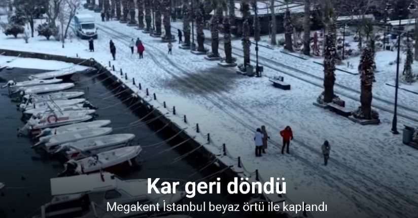İstanbul beyaz örtü ile kaplandı: Kar yağışı havadan görüntülendi